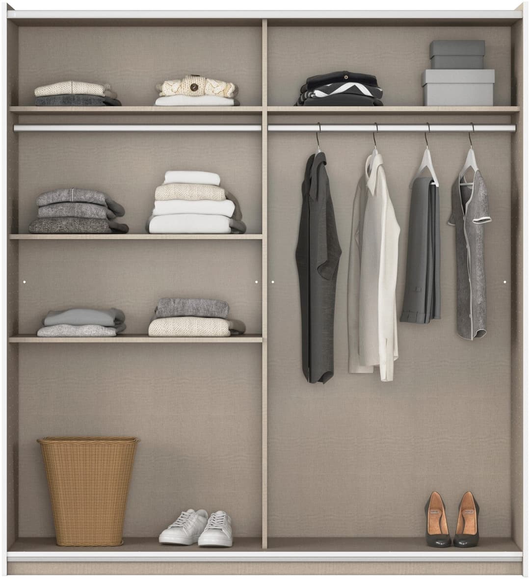 rauch Schwebetürenschrank Saturn | Weiß