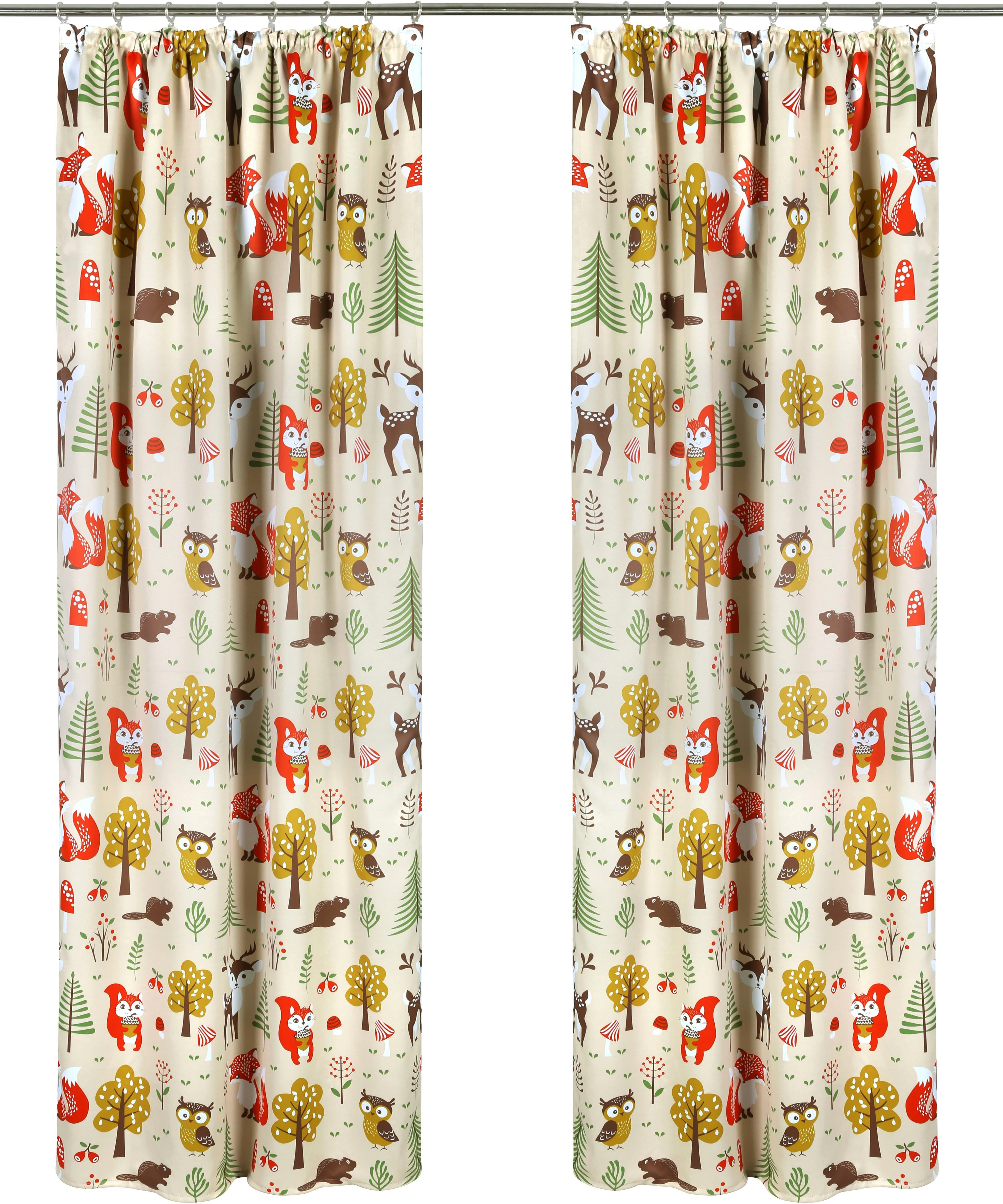 OTTO home Verdunkelungsvorhang Waldtiere | Beige