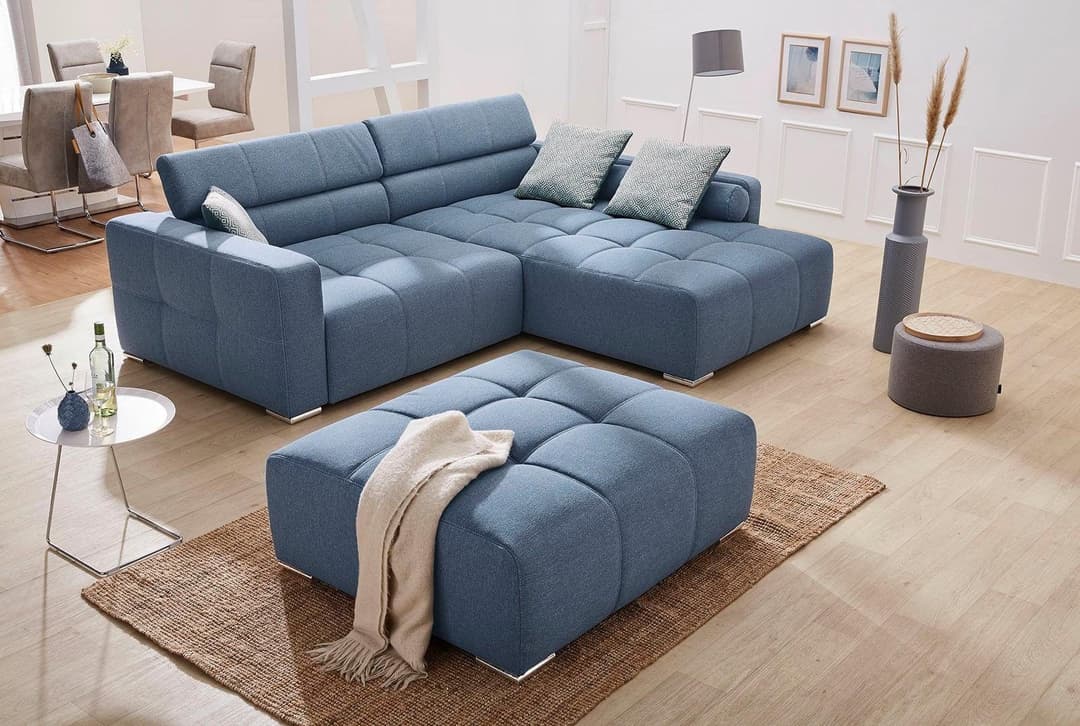 Jockenhöfer Gruppe Ecksofa Salerno | Blau