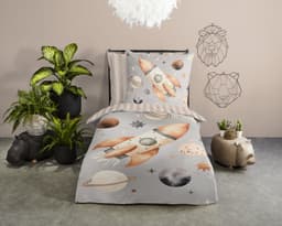 good morning Kinderbettwäsche Exploree | Grau
