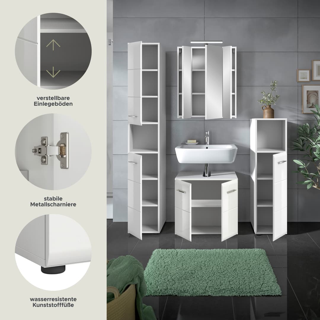 welltime Badezimmer-Set Florenz | Weiß
