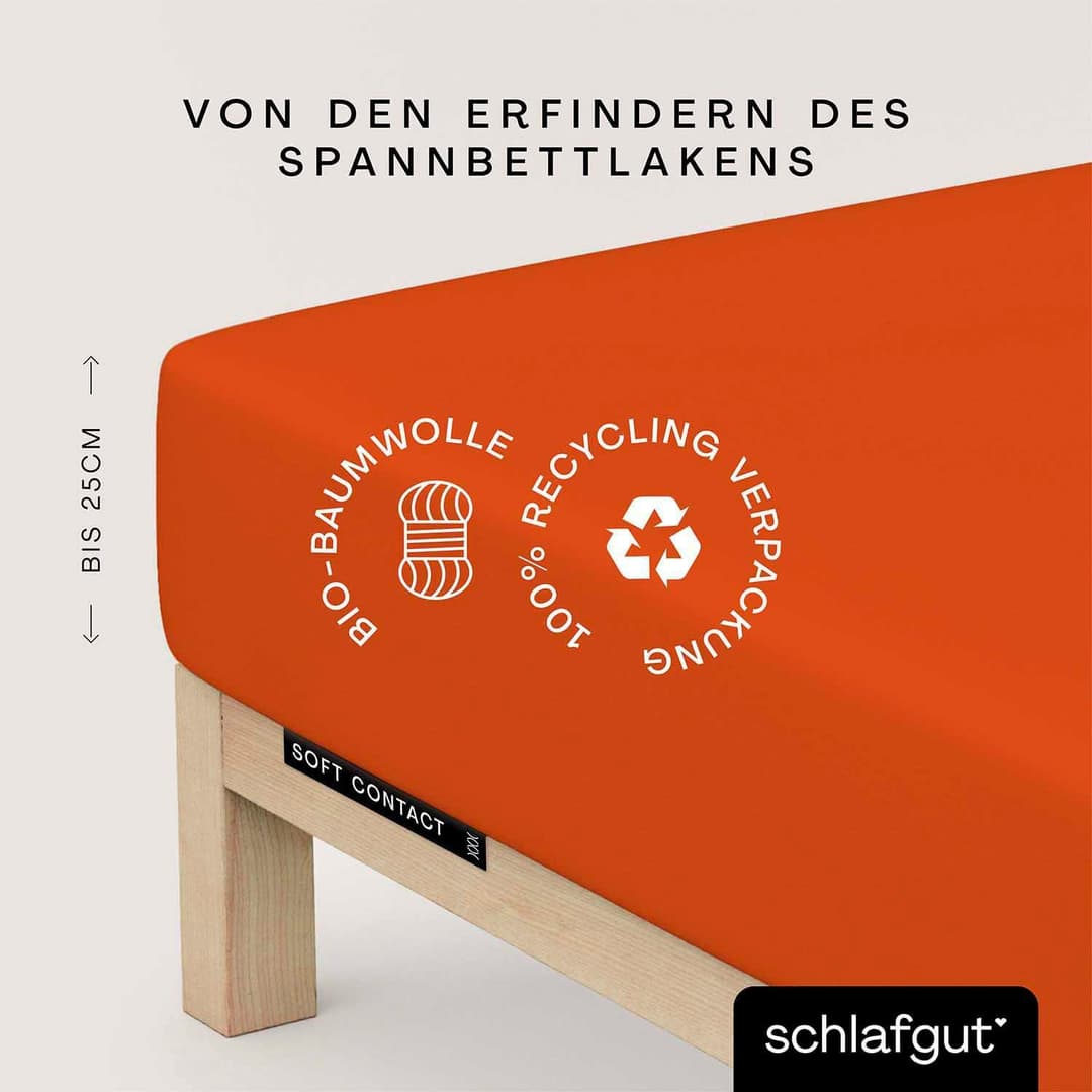 Schlafgut Soft Contact Spannbettlaken | Orange