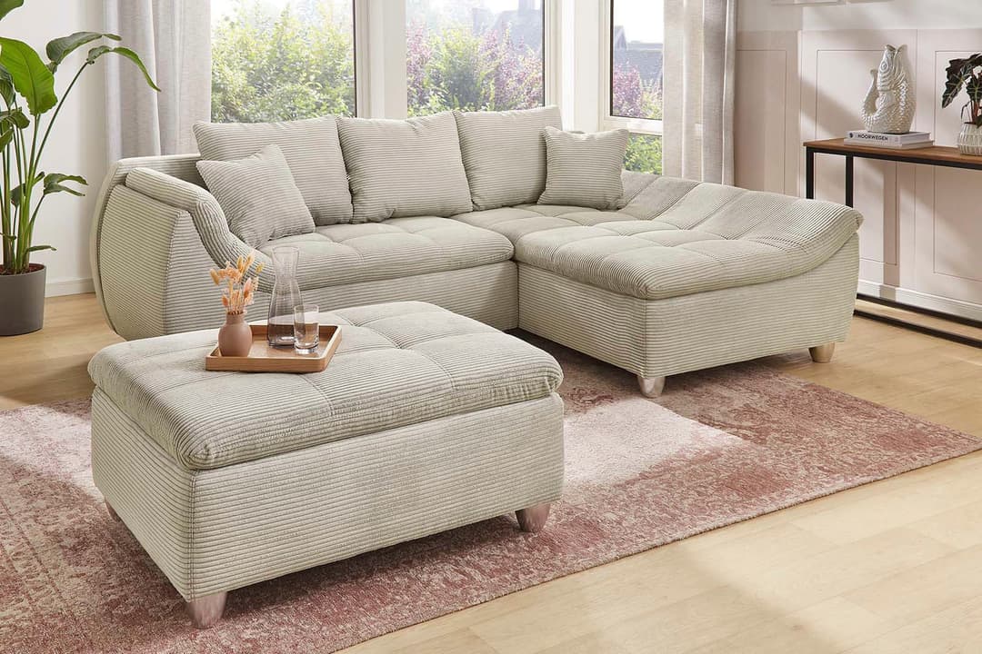 Jockenhöfer Gruppe Ecksofa Genua L-Form | Grau
