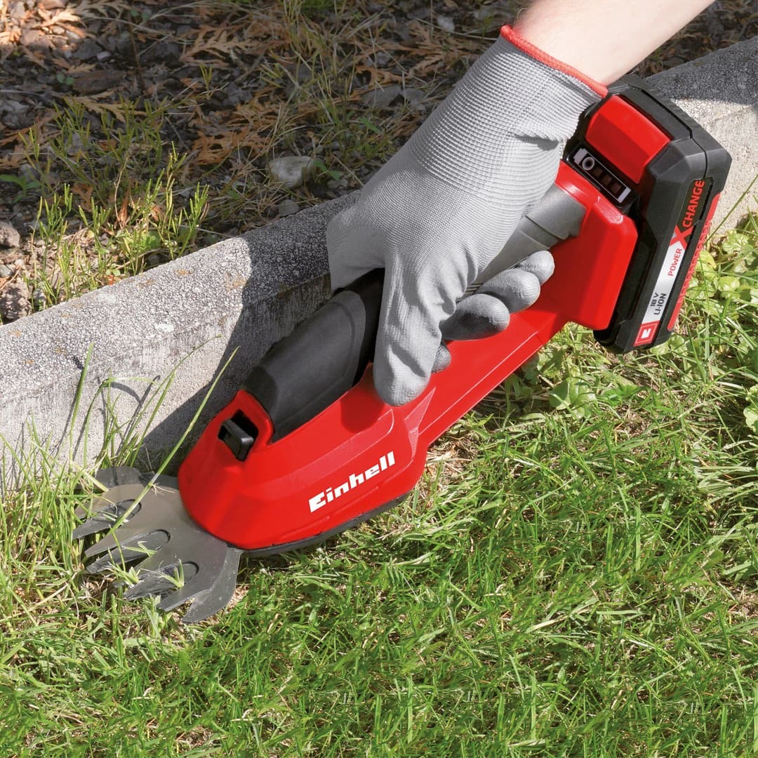 Einhell Akku-Gras- und Strauchscherenset GC-CG 18 Li-Solo | Rot
