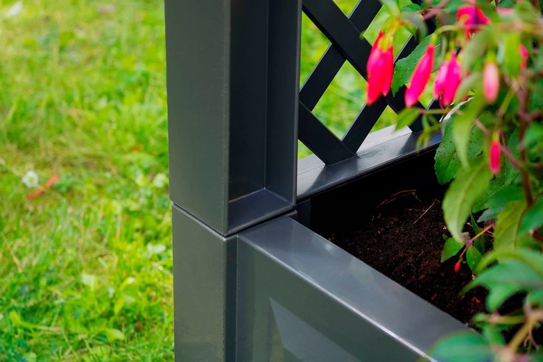 KHW Spalier mit Pflanzkasten | Schwarz