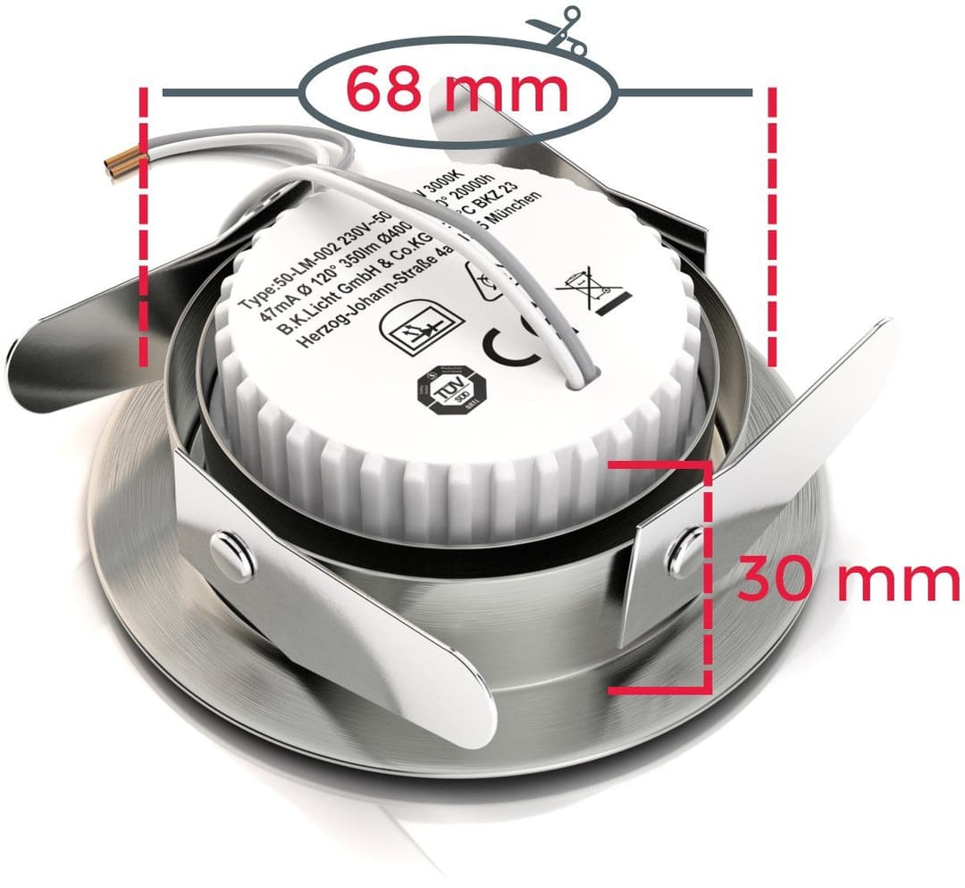 B.K.Licht LED Einbauleuchten 6er Set | Silber