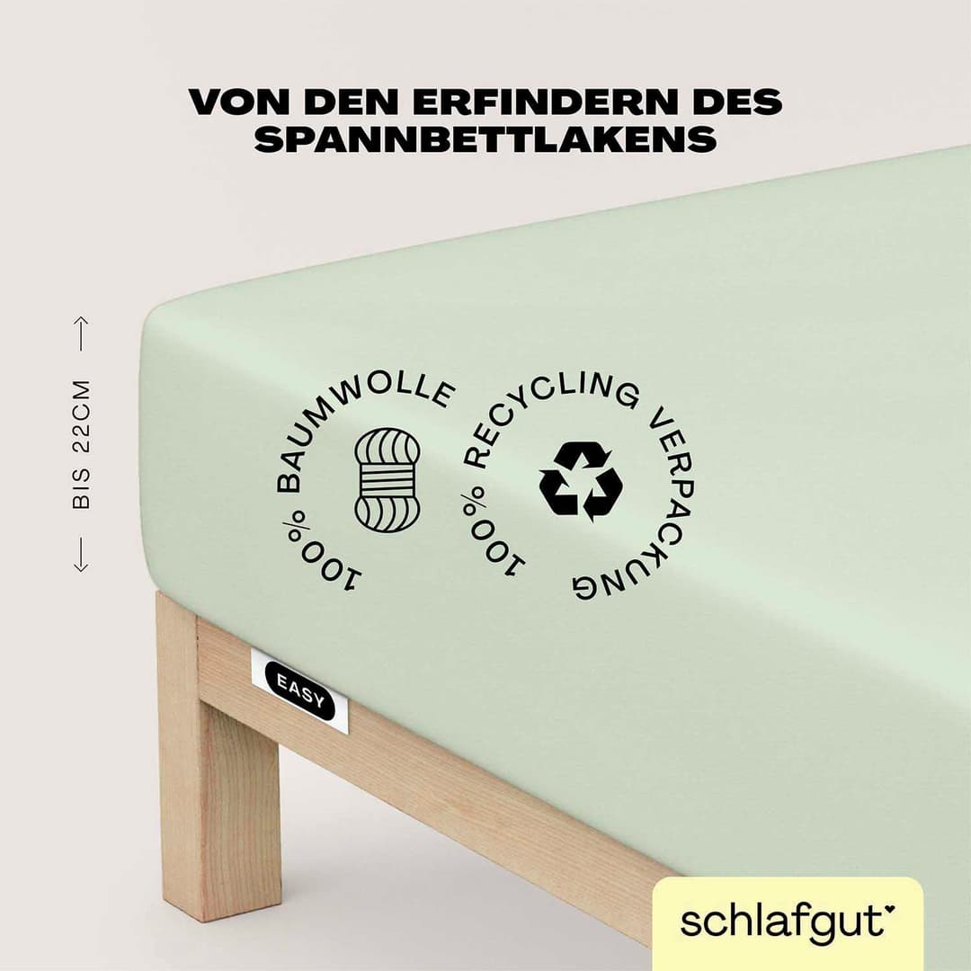 Schlafgut Spannbettlaken EASY JERSEY | Grün