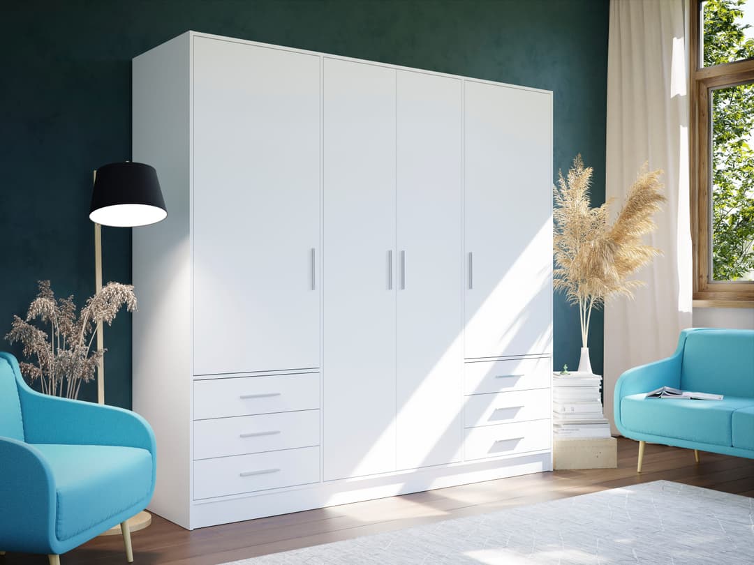 FORTE Kleiderschrank Jupiter | Weiß