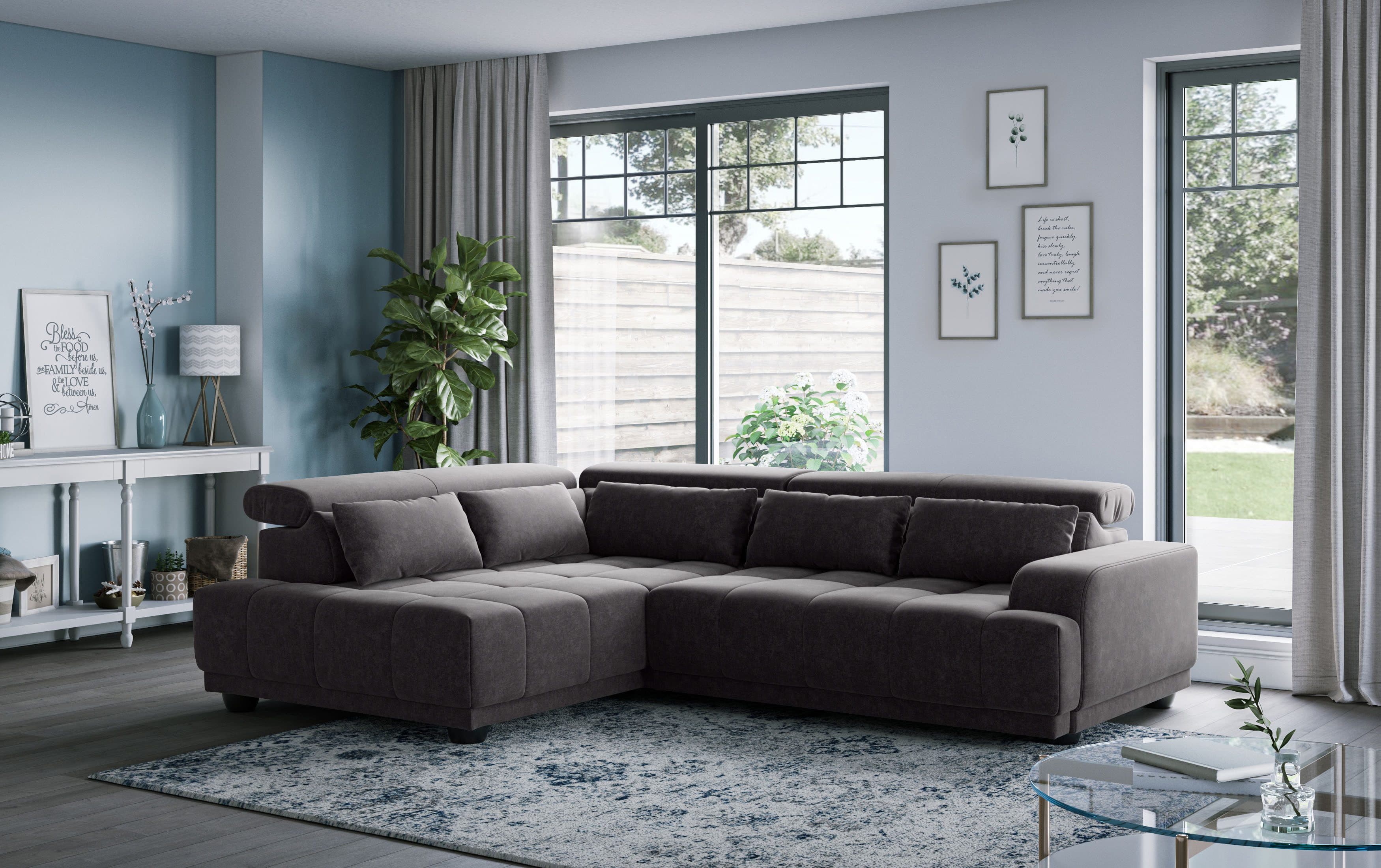 COTTA Ecksofa Jade L Form | Schwarz