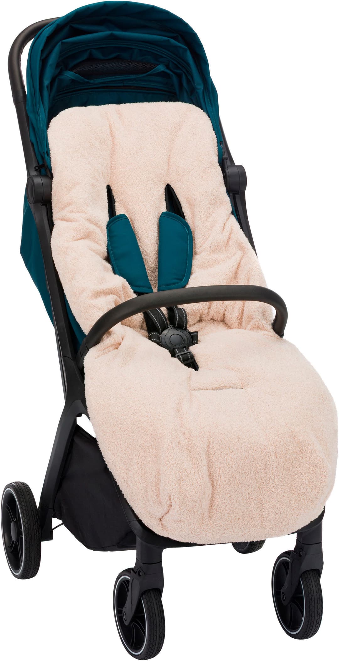 Fillikid Fußsack Kinley Cord/Teddyplüsch | Schwarz