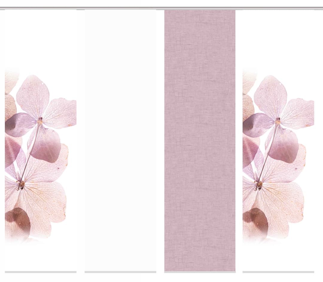 HOME WOHNIDEEN Schiebegardine BONITA 4er SET | Rosa