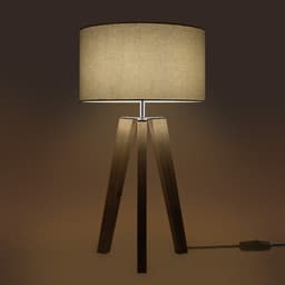 Paco Home Tischleuchte Canvas | Holztöne