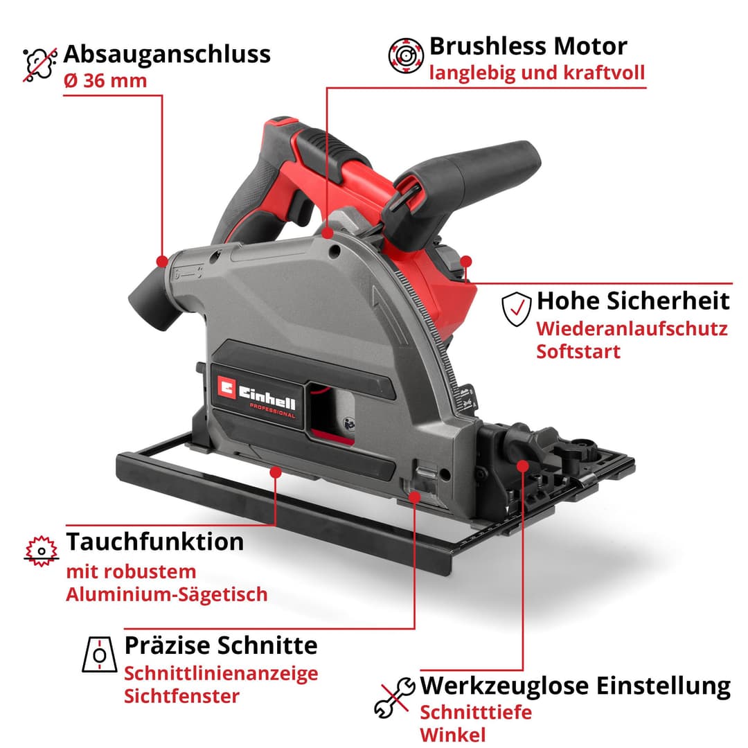 Einhell Akku-Tauchsäge TP-PS 18/165 Li BL - Solo | Grau
