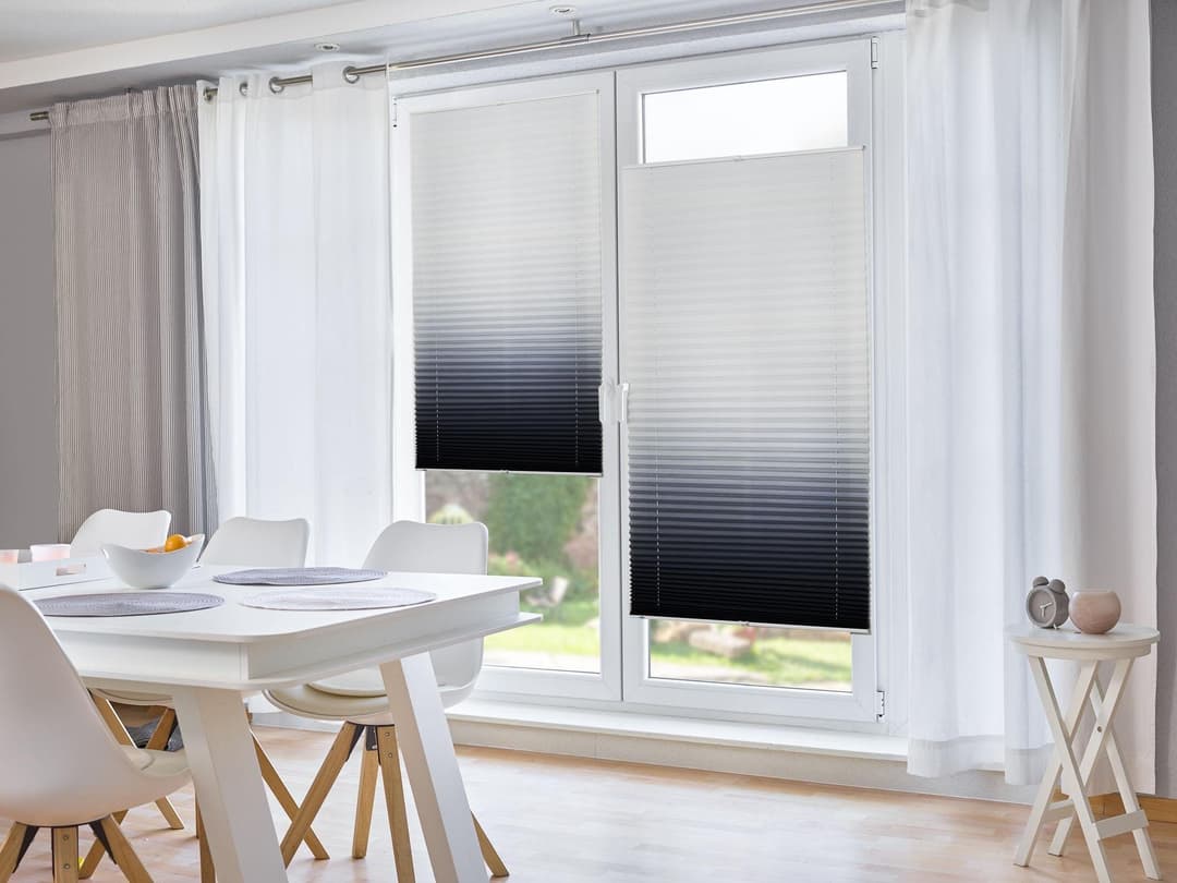 K-HOME Plissee Farbverlauf Sunrise | Grau