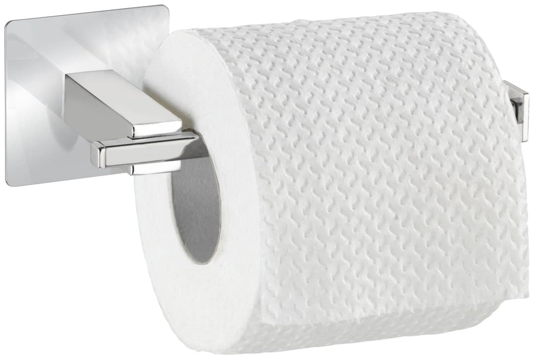 WENKO Toilettenpapierhalter Turbo-Loc Quadro | Silber