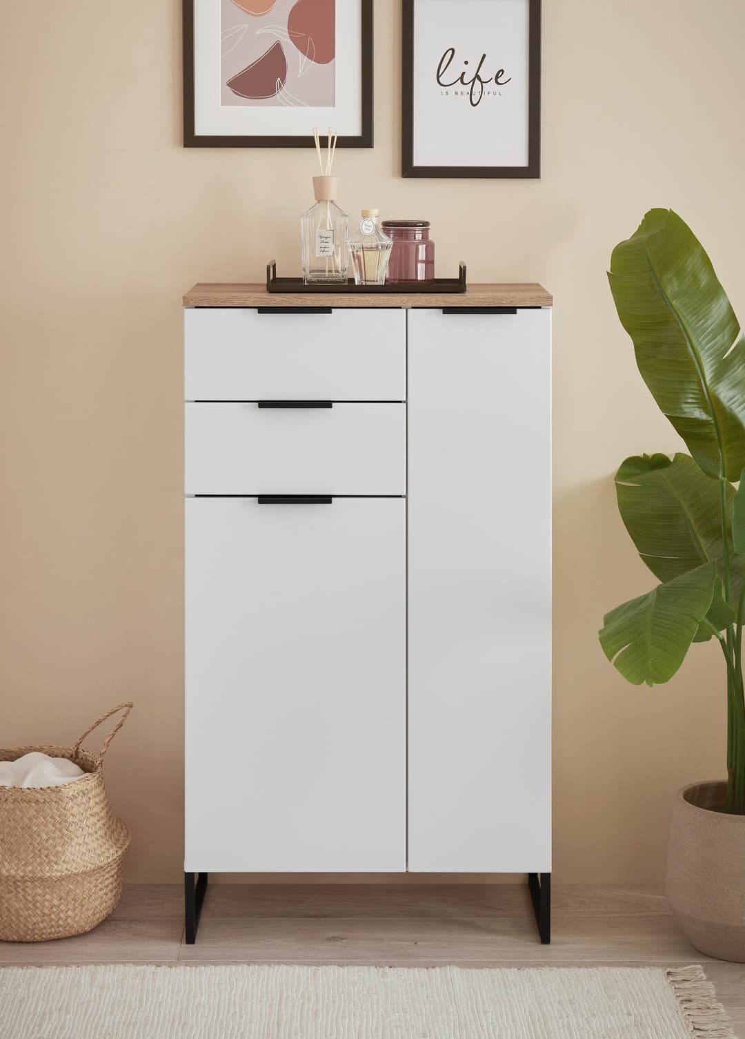 BASIC by Balculina Midischrank Denver | Weiß