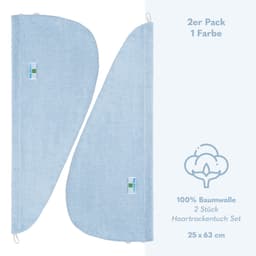 HAMMETEX Turban-Handtuch 2er Set | Blau