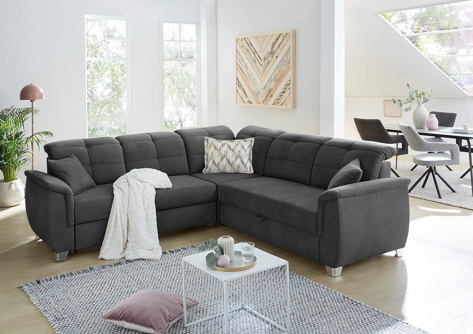 Jockenhöfer Gruppe Ecksofa Udine L-Form | Grau