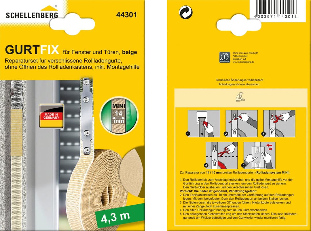 SCHELLENBERG Reparatur-Set Rollladen Gurtfix | Beige