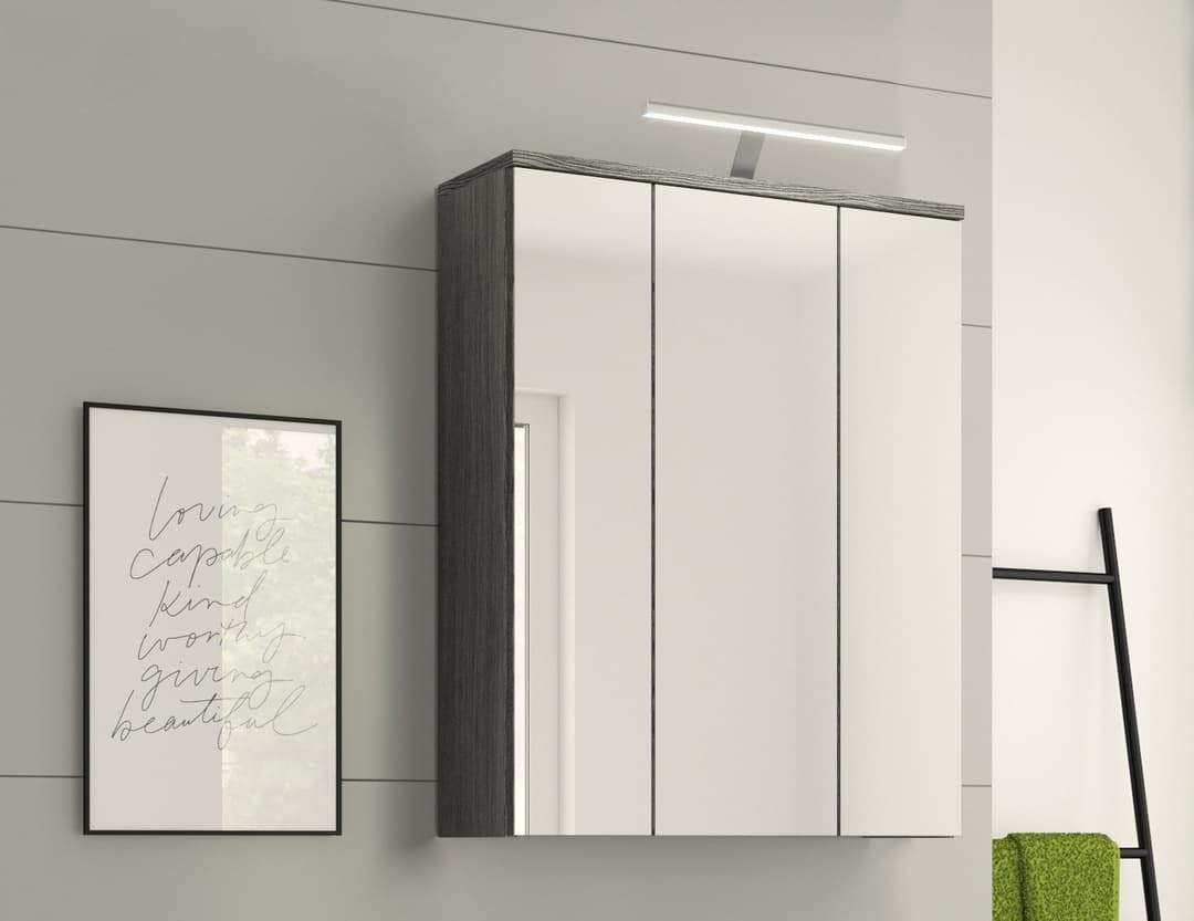welltime Badezimmerspiegelschrank LUCCA | Grau