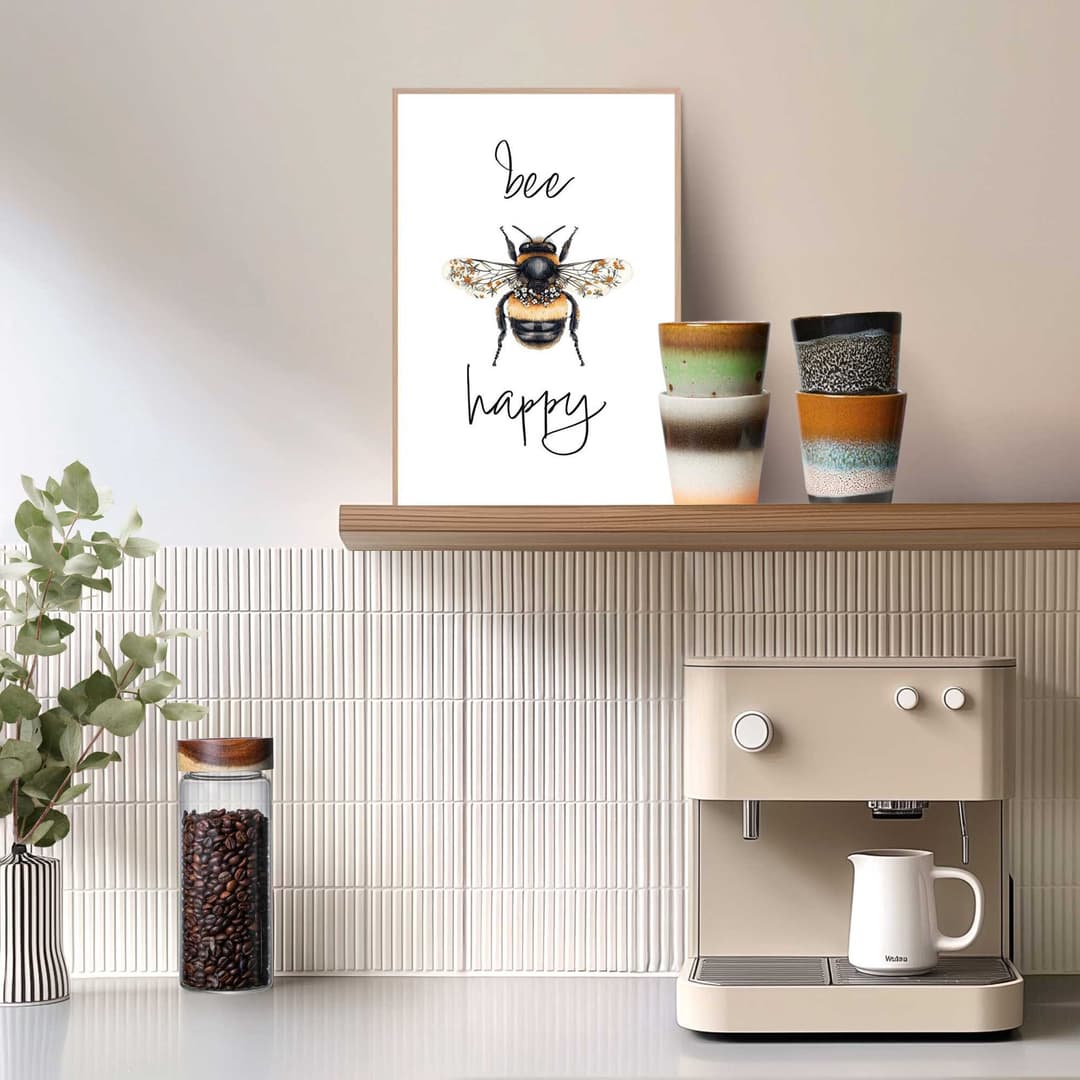 Reinders! Poster Bee Happy | Gelb