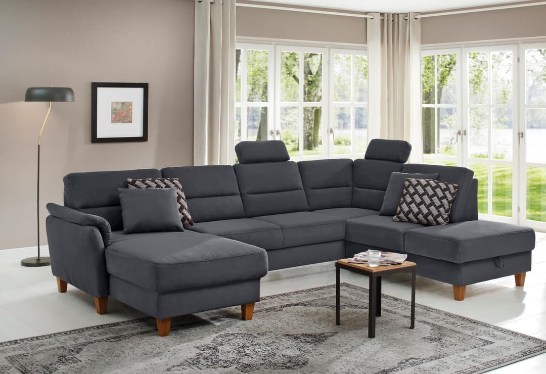 Home affaire Wohnlandschaft Palmera U-Form | Grau
