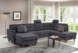 Home affaire Wohnlandschaft Palmera U-Form | Grau