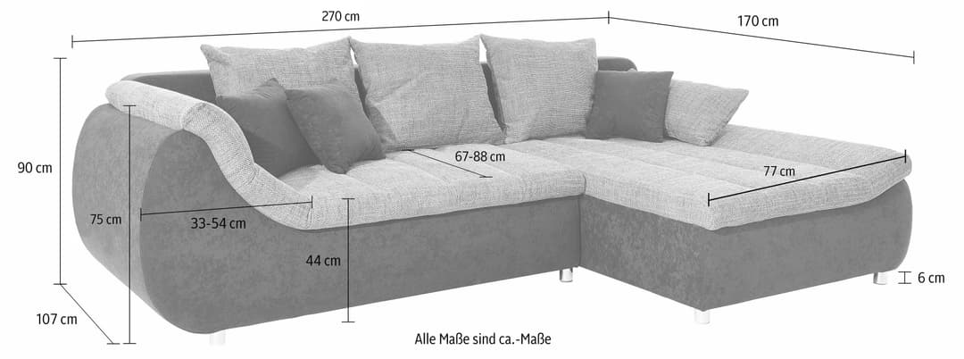 Home affaire Ecksofa Imola | Grau