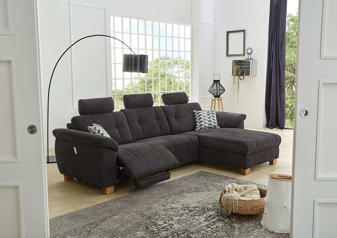 Jockenhöfer Gruppe Ecksofa Savona | Schwarz