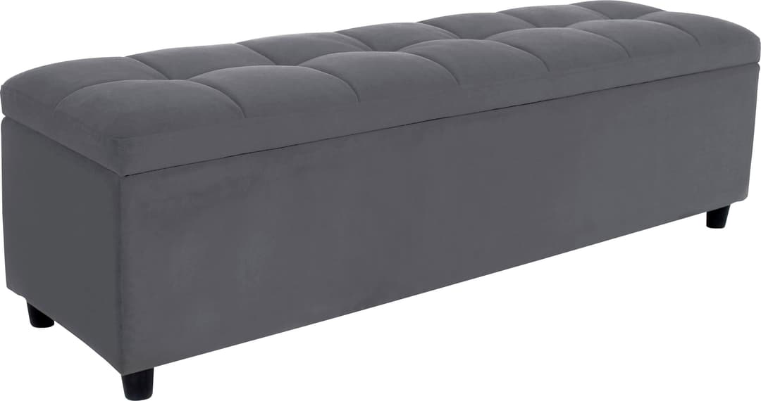 Bettbank Abgesteppt | Grau