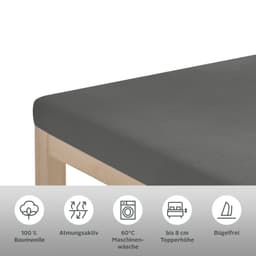 OTTO home Spannbettlaken Physalis Topper COMFORT | Grau