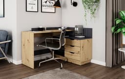 byLIVING Eckschreibtisch Bern | Holztöne