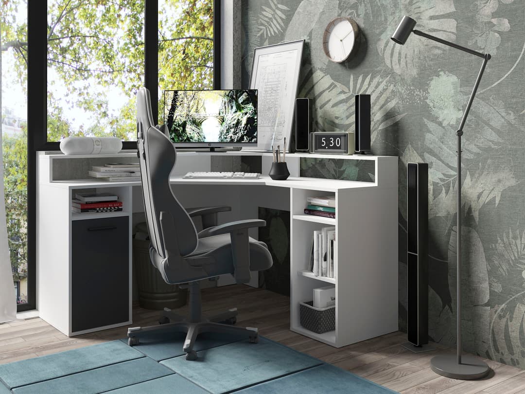 byLIVING Gamingtisch Fox | Weiß
