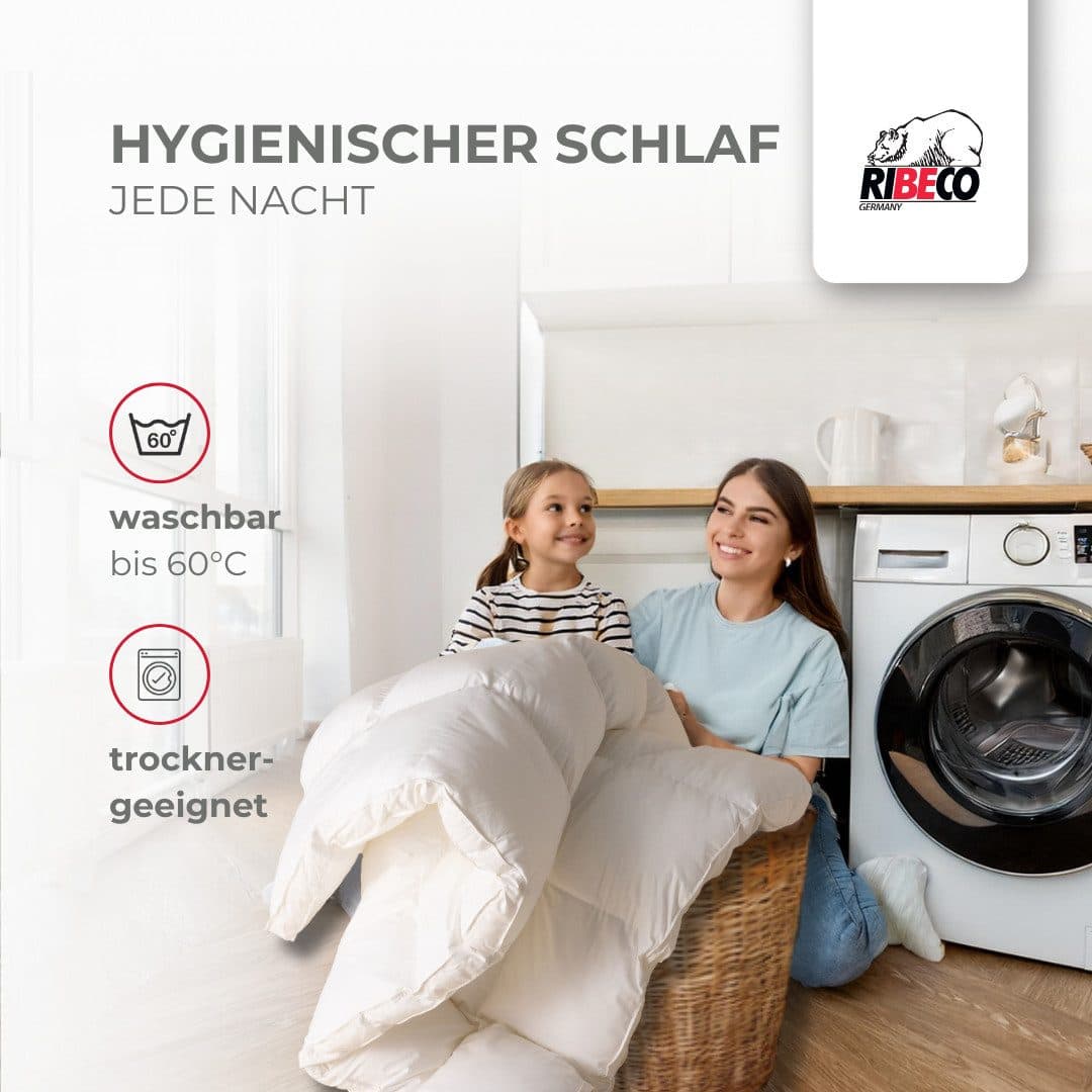 RIBECO Daunenbettdecke Johanna | Weiß