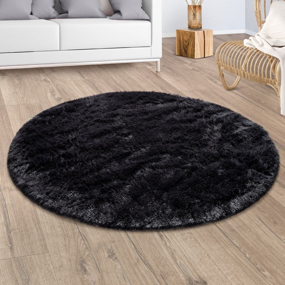 Paco Home Hochflor-Teppich Silky 591 | Schwarz