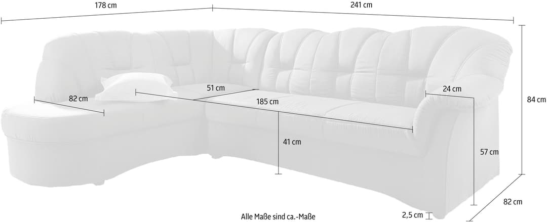 DOMO collection Ecksofa Papenburg | Rot