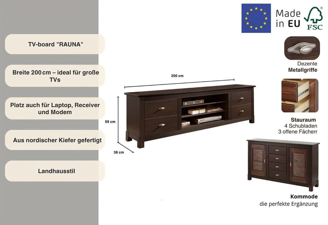 OTTO home Lowboard Rauna | Braun