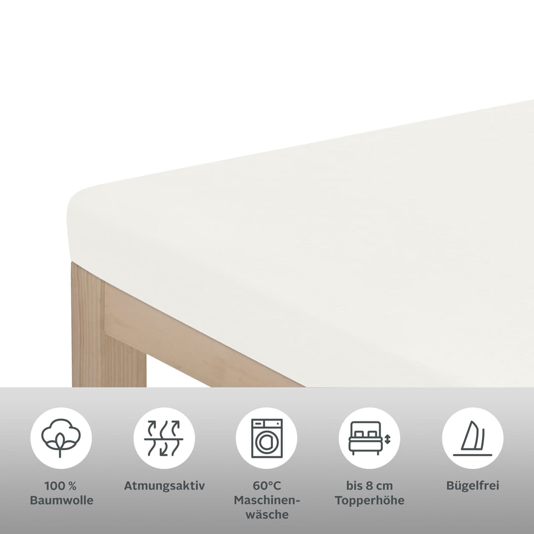 OTTO home Spannbettlaken Physalis Topper COMFORT | Weiß