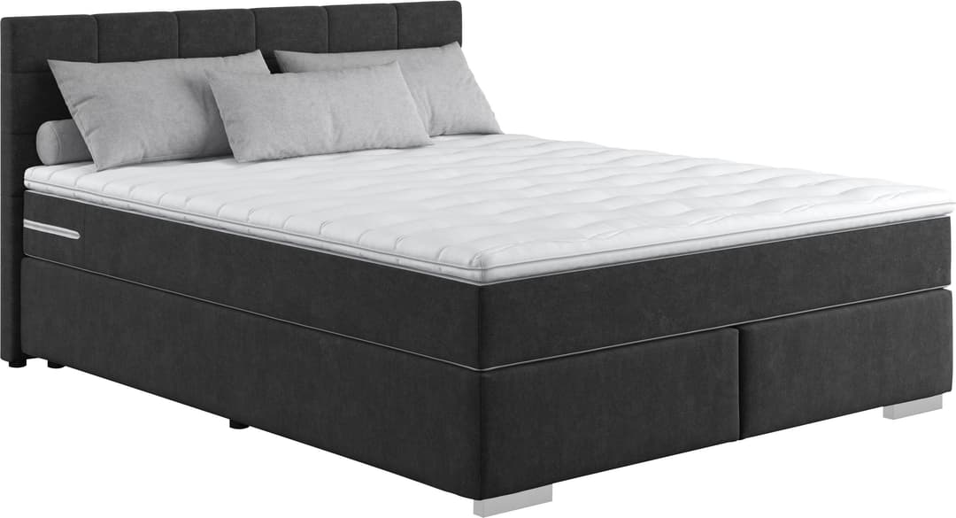 COTTA Boxspringbett Simba | Schwarz