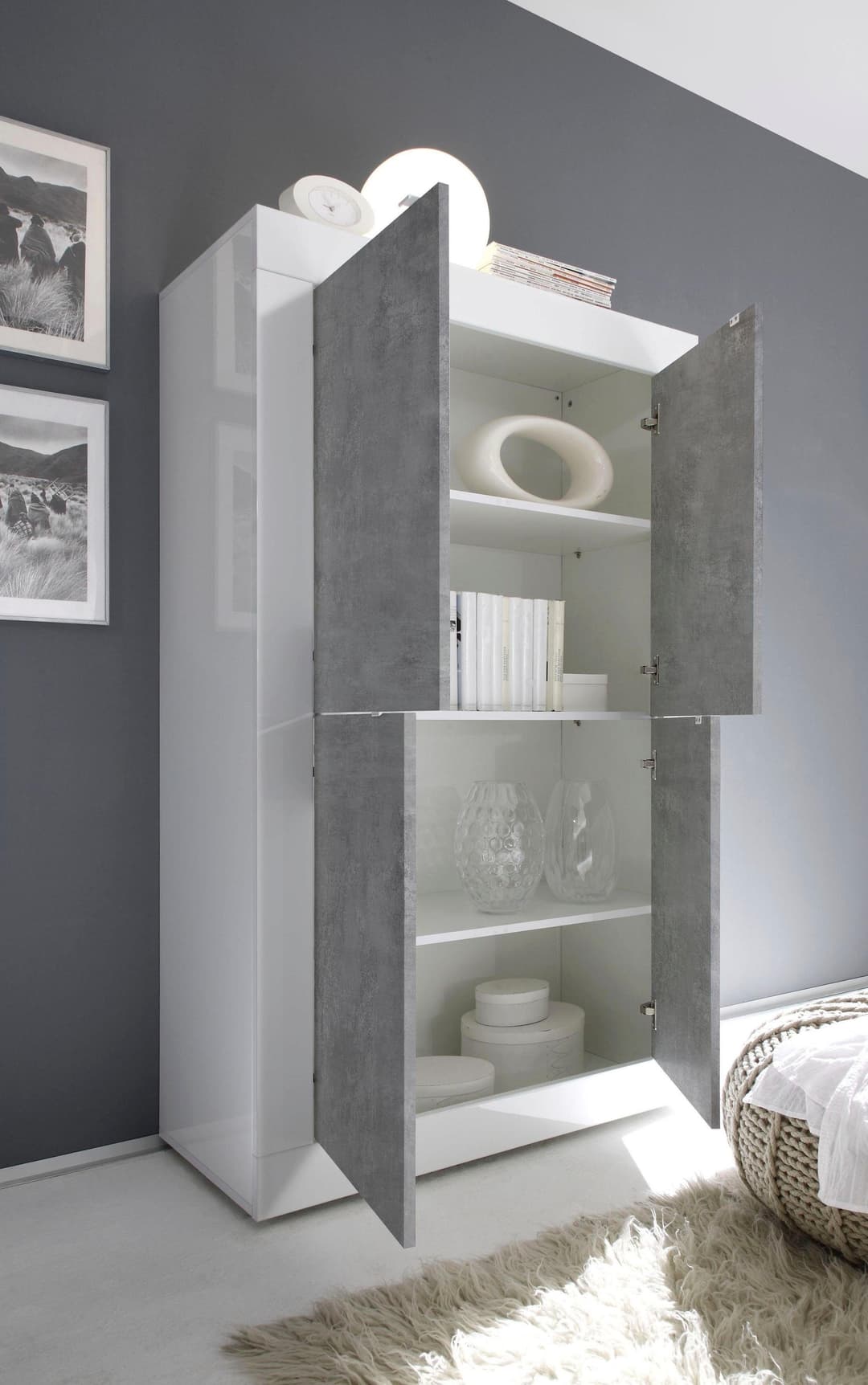 Home affaire Highboard Basic | Weiß