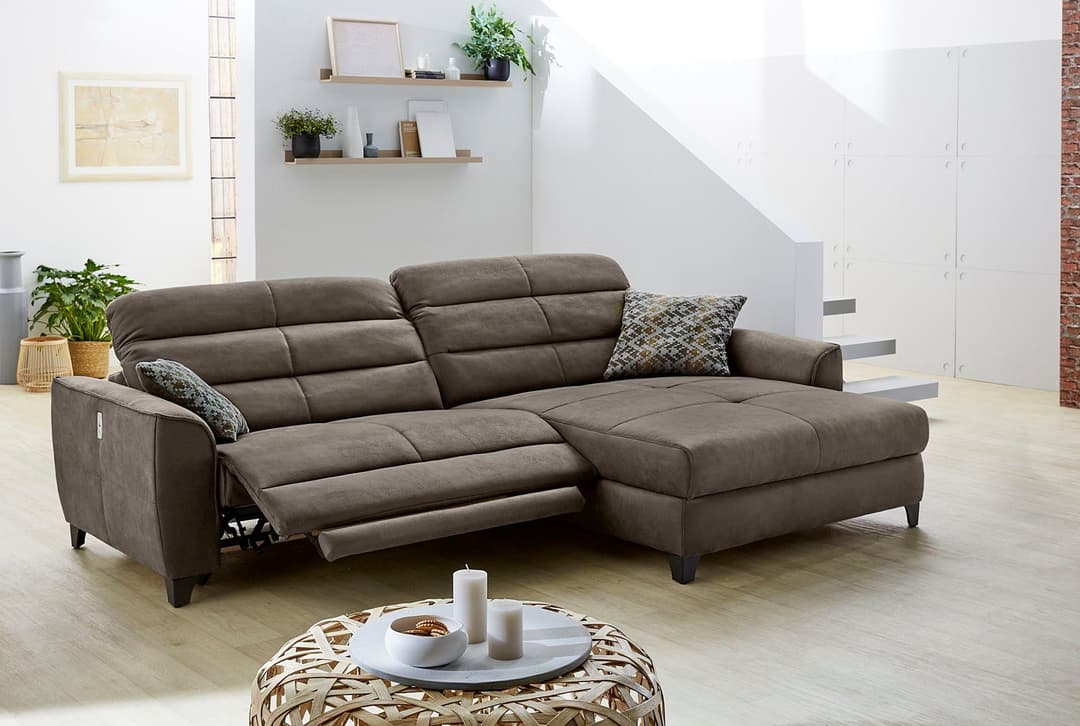 Jockenhöfer Gruppe Ecksofa Double One L-Form | Braun