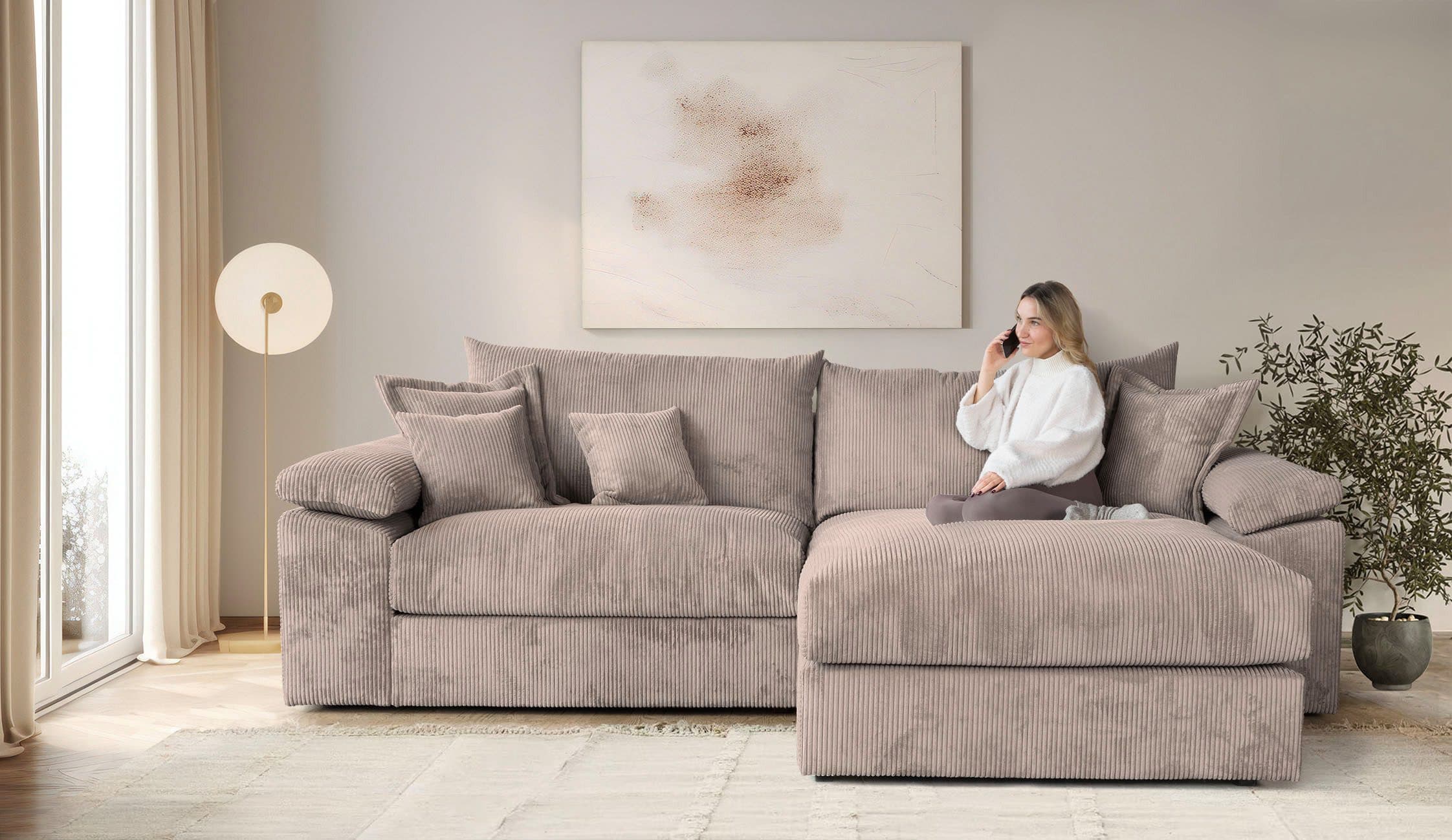 Home affaire Ecksofa Soft&Cosy XXL L-Form | Beige