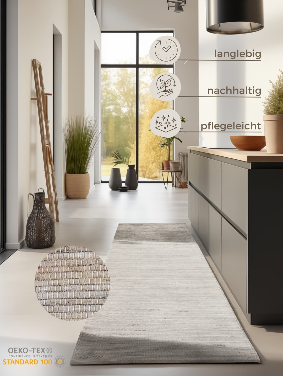 HANSE Home Teppich Dhaka Juteteppich | Braun