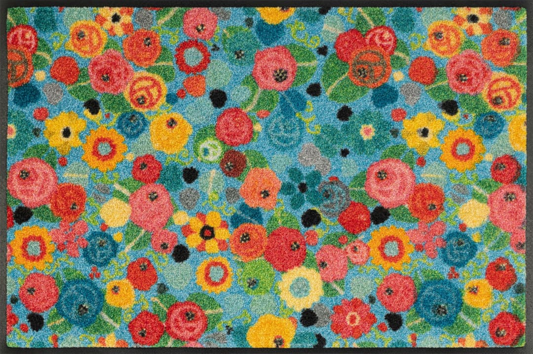 wash+dry by Kleen-Tex Fußmatte Flower Power | Mehrfarbig