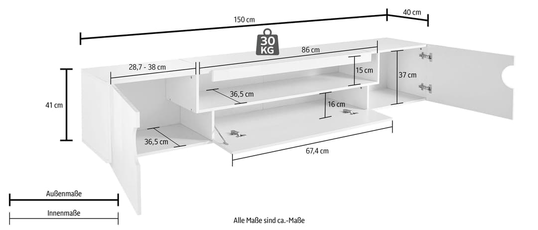Home affaire Lowboard Real | Weiß