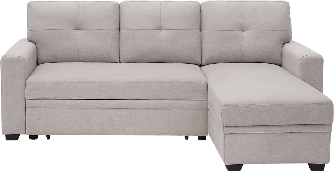 ATLANTIC home collection Ecksofa Gerrit L-Form | Beige