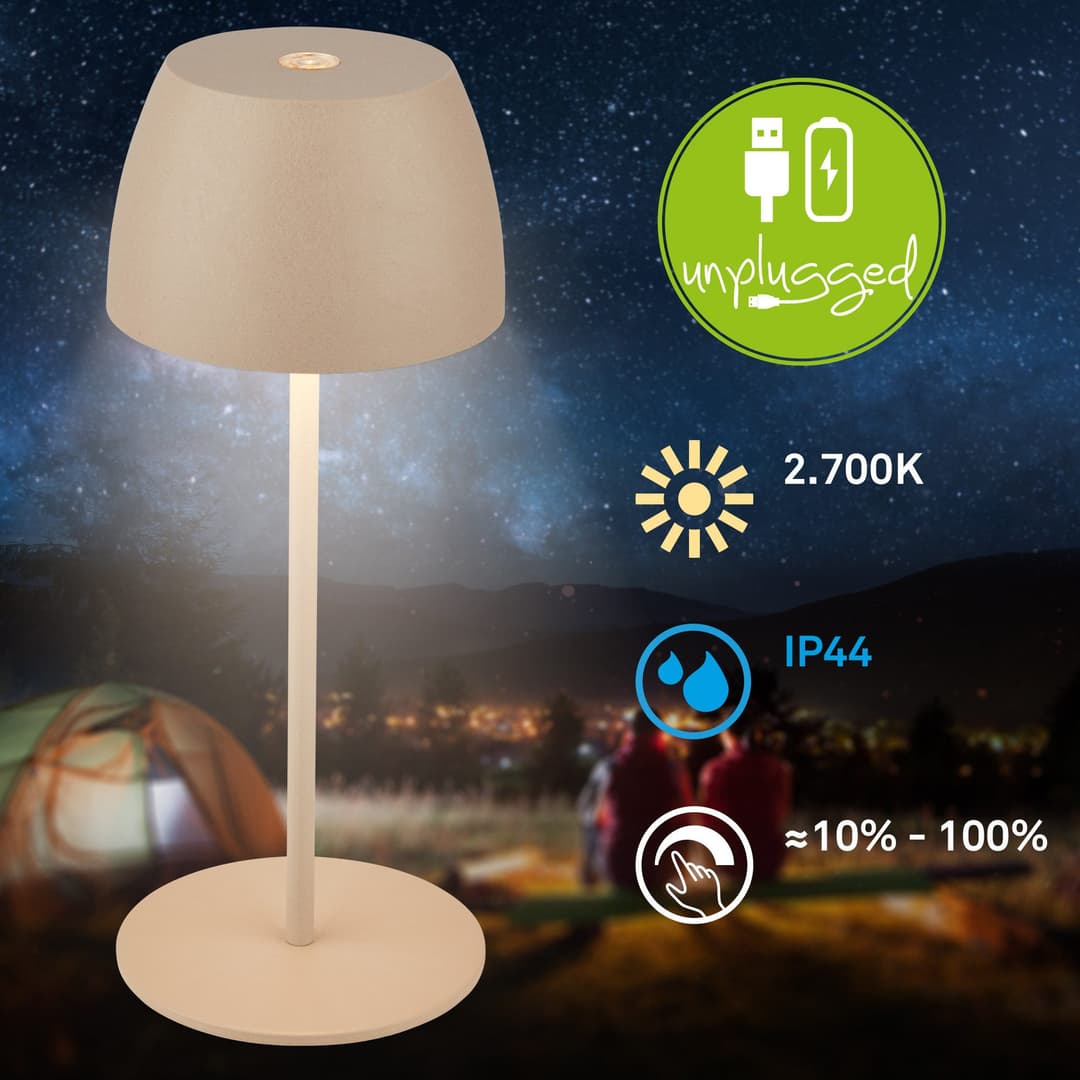 Briloner Leuchten Tischleuchte 2er Set | Beige