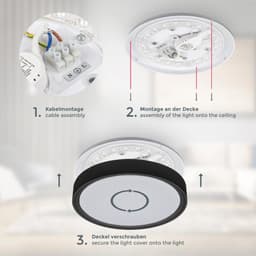 B.K.Licht LED Deckenleuchte BK_DL1434 | Schwarz