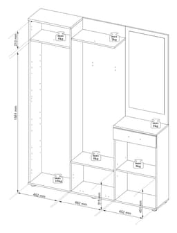 HBZ Kompaktgarderobe Jens | Holztöne