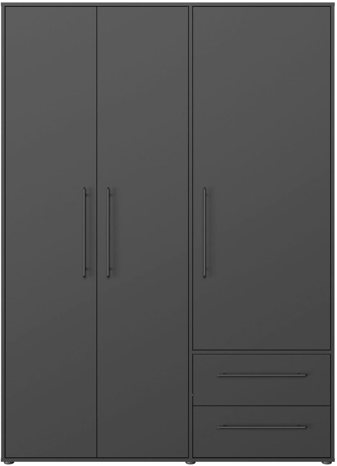 FORTE Kleiderschrank Mokkaris | Schwarz